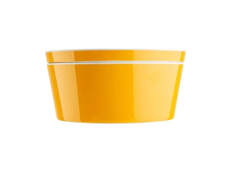 TableCraft Round Stackable Bowl and Lid, 4.5 Qt Clementine 