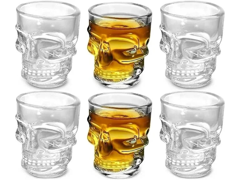 6-Pc Halloween Skull Shape Shot Glasses