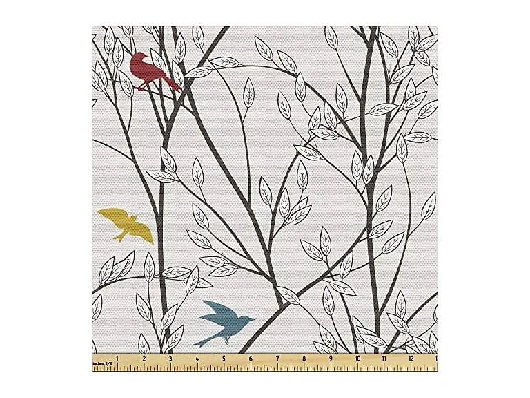 Ambesonne Nature Fabric Material by The Yard, Birds