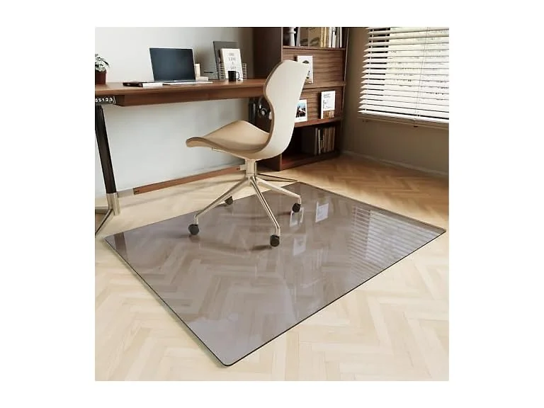 Koonmi Grey Glass Chair Mat 36" x 46"