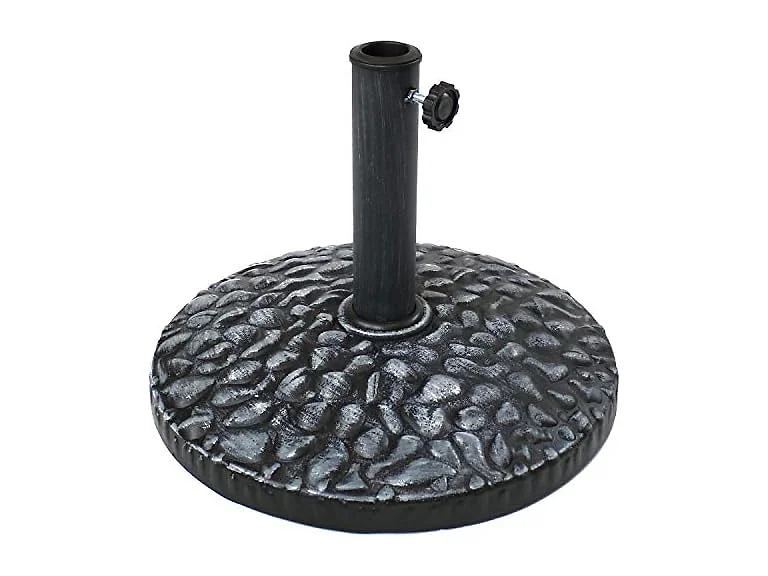 Sunnydaze Decor Pebble Texture Umbrella Base- Gray