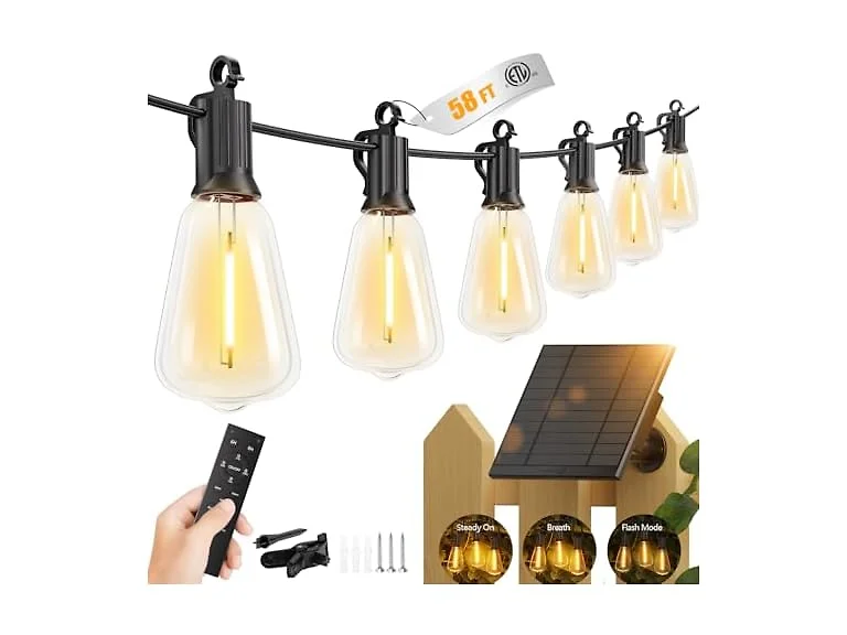 Brightown 58FT Solar String Lights