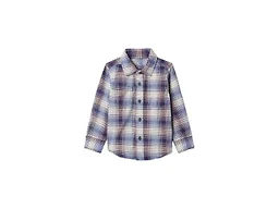 GAP Boys Long Sleeve Flannel Button-Down Shirt Bellwether Blue 193943 12-18M