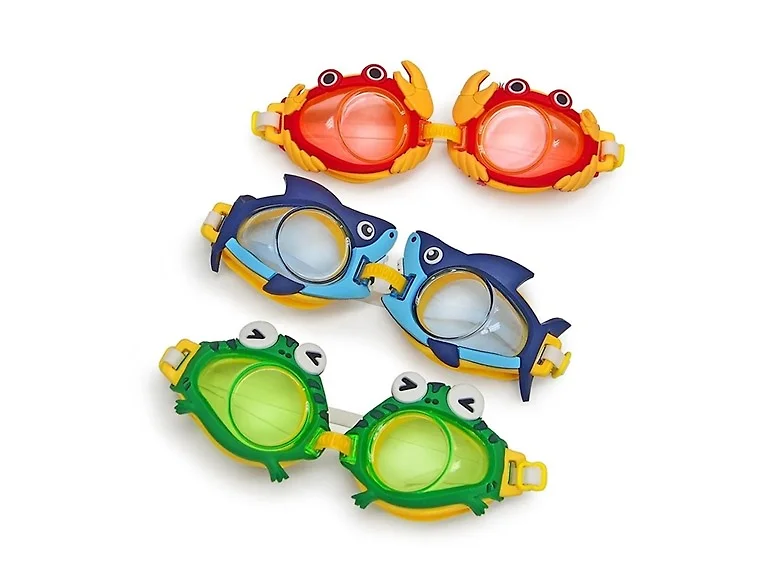 Kids Swim Goggles 3PK Crab Frog & Shark