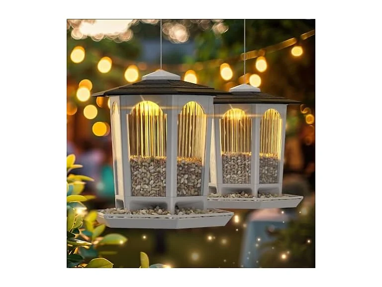 MrCrafts 2 Pack Solar Bird Feeders