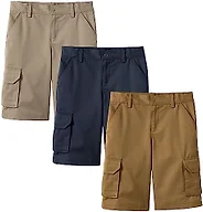 3PK Boys Stretch Cotton Cargo Shorts