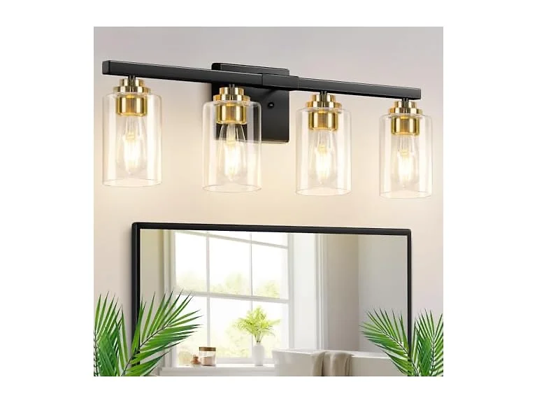 4-Light Bathroom Light Fixtures, 27" Modern Vanity