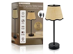 Bell + Howell NB-4125 Black Base Raffia Scalloped Shade
