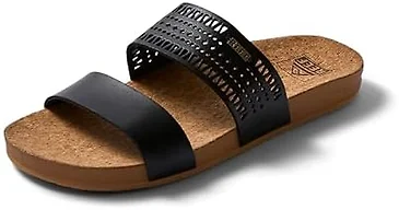 REEF Cushion Vista Perf Womens Sandal Black-Tan 9
