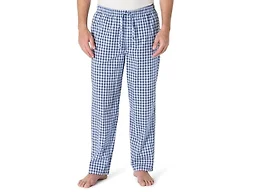 Amazon Essentials Men's Cotton Poplin Straight-Fit Pajama Pants with Drawstring Elastic Waist, Light Blue White Plaid, Small