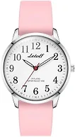Letoff Classic Analog Watch, White Dial with Pink Silicone Band
