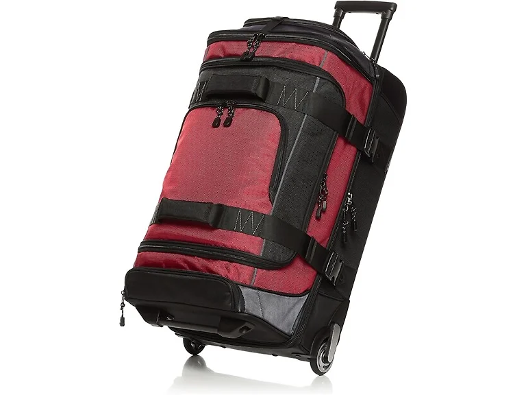 Amazon Basics Ripstop Wheeled Duffel (Red)