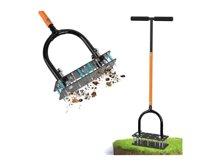 GAINO Manual Lawn Aerator Tool 15 Spikes