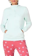 Amazon Essentials Women's French Terry Fleece Quarter-Zip Top Sweater, -Aqua, X-Small