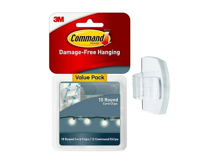 Command Round Cord Damage Free Hanging Cable Clips