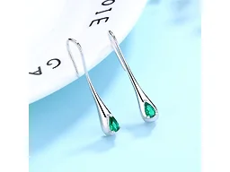 AAA IGT-DAAS-DES508-E Sterling Silver Waterdrop Earrings Emerald 