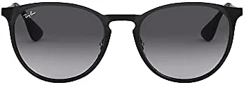 Ray-Ban RB3539 002/8G 54 54-19-145 Ray-Ban RB3539 Erika Metal Round Sunglasses Black/LIGHT GREY GRADIENT DARK GREY