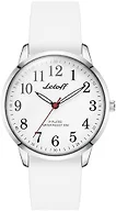 Letoff Classic Analog Watch, White Dial, White Silicone Band