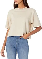 The Drop Women's Sydney Short-sleeve Cropped Crew Neck T-shirt, Sand, M
