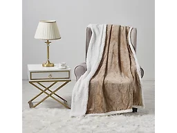 Luxury Home CAESAR SHERPA-THROW-TAUPE Caesar Embo