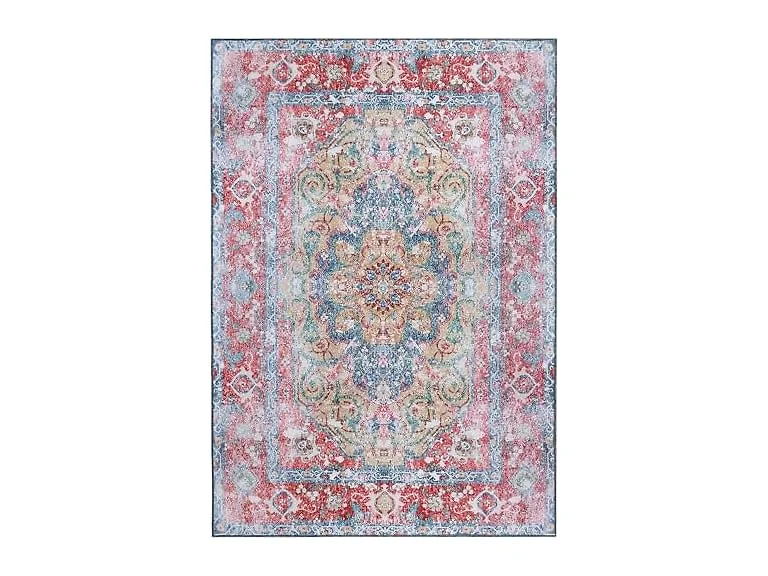 Superior Medallion Washable Runner Red