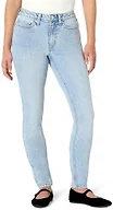 Amazon Essentials Women's High Stretch Mid-Rise Skinny Jeans, Iced Blue Light Wash, 20 Short