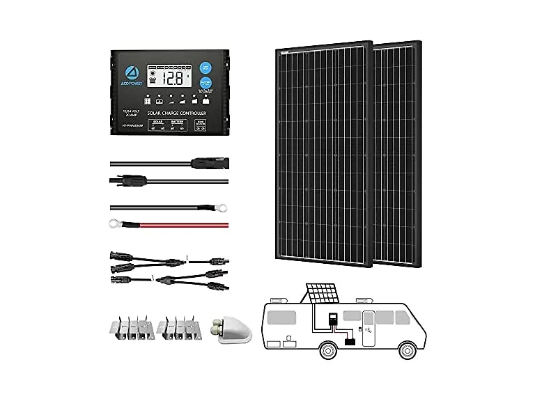 ACOPOWER 200W (2Pcs 100W) Mono Solar Panel Kit