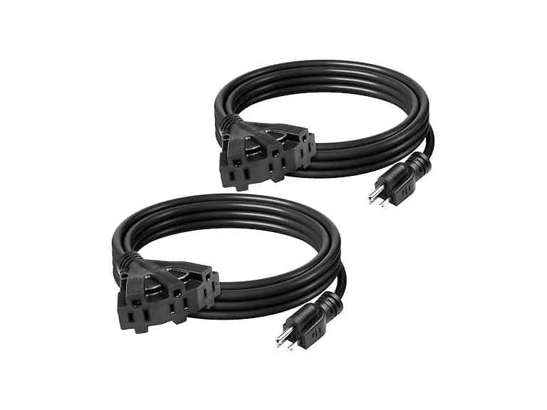 BN-LINK 2 Pack Triple Outlet Outdoor Extension Cord