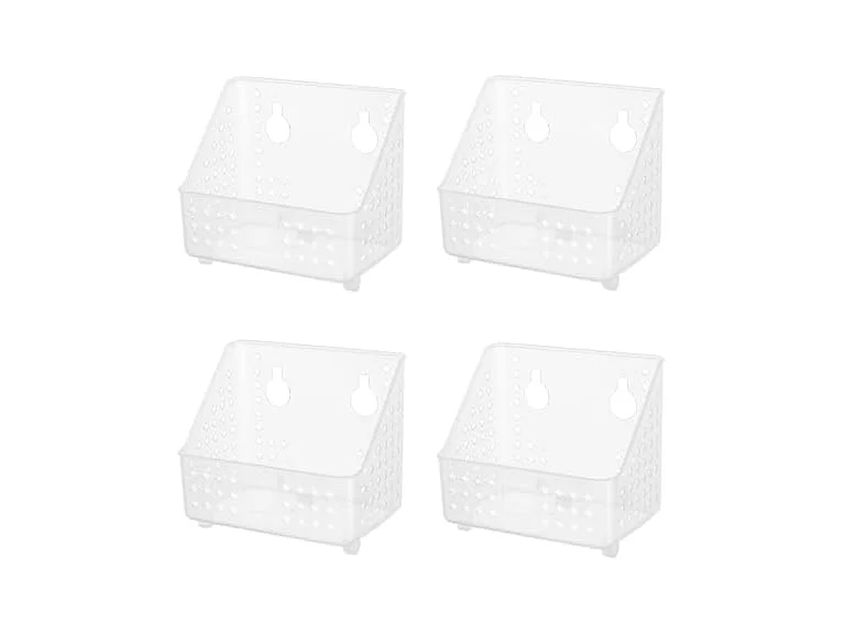 Cetomo Plastic Hanging Baskets with Hole Transparent, 4 Pack 