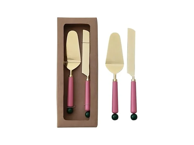 Creative Co-Op 2 pcs Stainless Steel Cake Server Set