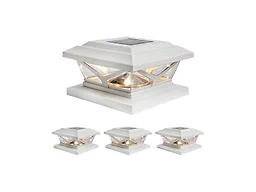 Home Zone Security ELI1701V 4-Pk Post Cap Lights White