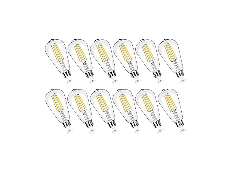 12PK Brightever ST58 LED Edison Light Bulbs 7W 3000K