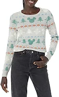 Amazon Essentials Disney | Marvel | Star Wars | Princess Women's Lightweight Crew Sweaters, Mickey Fair Isle - Womens, XX-Large