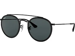Ray-Ban RB3647N 002/R5 51 51-22-145 Ray-Ban Rb3647n Double Bridge Round Sunglasses Black/Blue