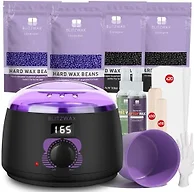 BLITZWAX Waxing Kit for Women, Hard Wax Warmer, Brazilian Bikini Face Body