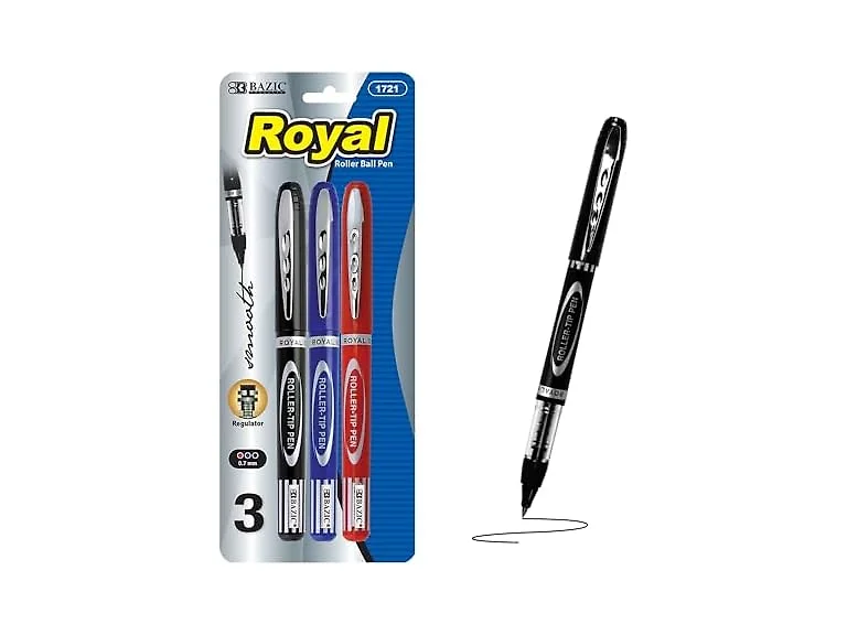 BAZIC Forza Asst. Color Needle Tip Gel Pen 3Pack