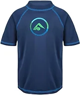 Kanu Surf Big Boys Haywire UPF 50+ Sun Protective Rashguard Swim Shirt, Haywire Navy, X-Small (6)