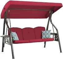 ZZW 8012 3-Seat Outdoor Porch Swing with Stand, Patio 