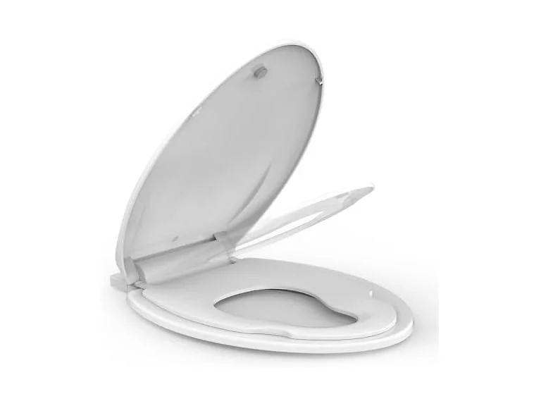 White Elongated Toilet Seat, Slow Close