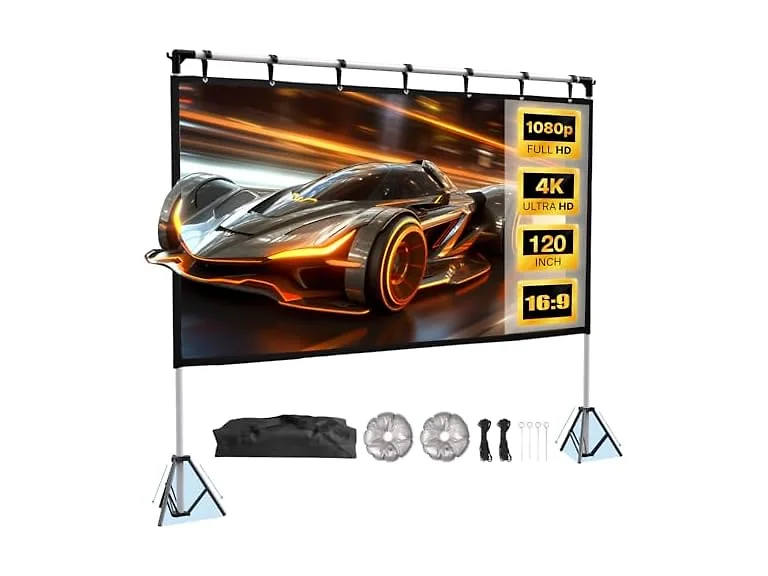 4K HD Foldable Projector Screen & Stand