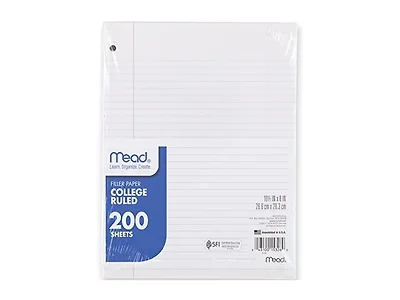 Mead Loose Leaf Paper, 200 Sheets