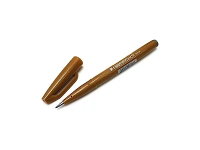 Pentel Sign Pen Brush Tip Ochre Ink