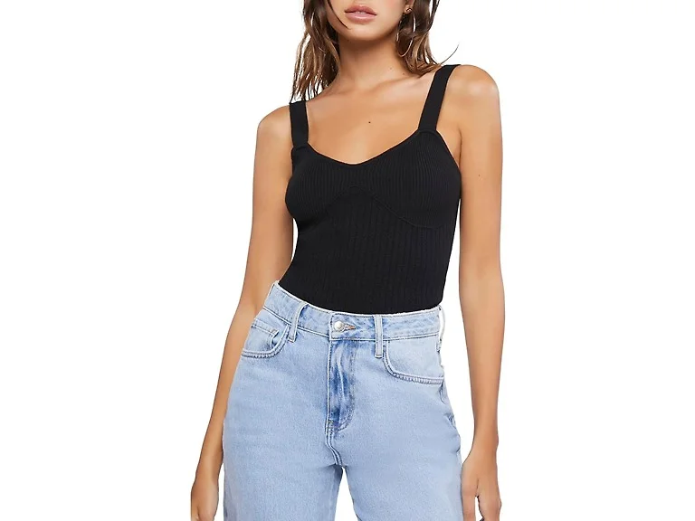 Forever 21 (L) Ribbed Sweater-knit Top