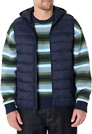 Amazon Essentials Men's Regular-Fit Lightweight Water-Resistant Hooded Puffer Vest, Navy, XX-Large