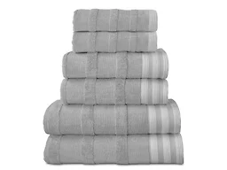 Kathy Ireland 4890 6-Piece Jacquard Stripe Kyoto Towel Set