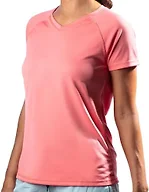 Kanu Surf Women's Solid Upf 50+ Swim Tee, Coral, Small