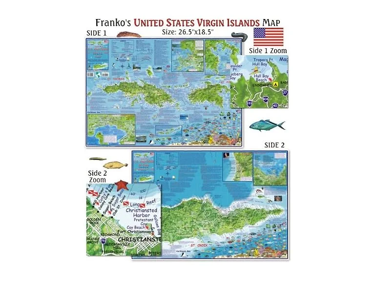 Franko Maps U.S. Virgin Islands Map for