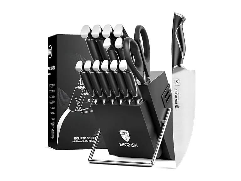 BRODARK 15 Pcs Sharp Knives Set