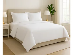 Luxury Home 4PCS-SD-CTN-WHI-F Full 100% Cotton 4-Piece Bed S
