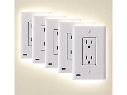 Hakol BH-975-SQUARE SQUARE 5-Pack Outlet Cover wit
